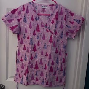 Life uniform scrub top, Christmas